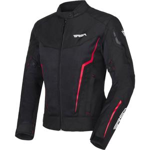 Veste de moto RSA Bolt noire, blanche et rouge pour femmes