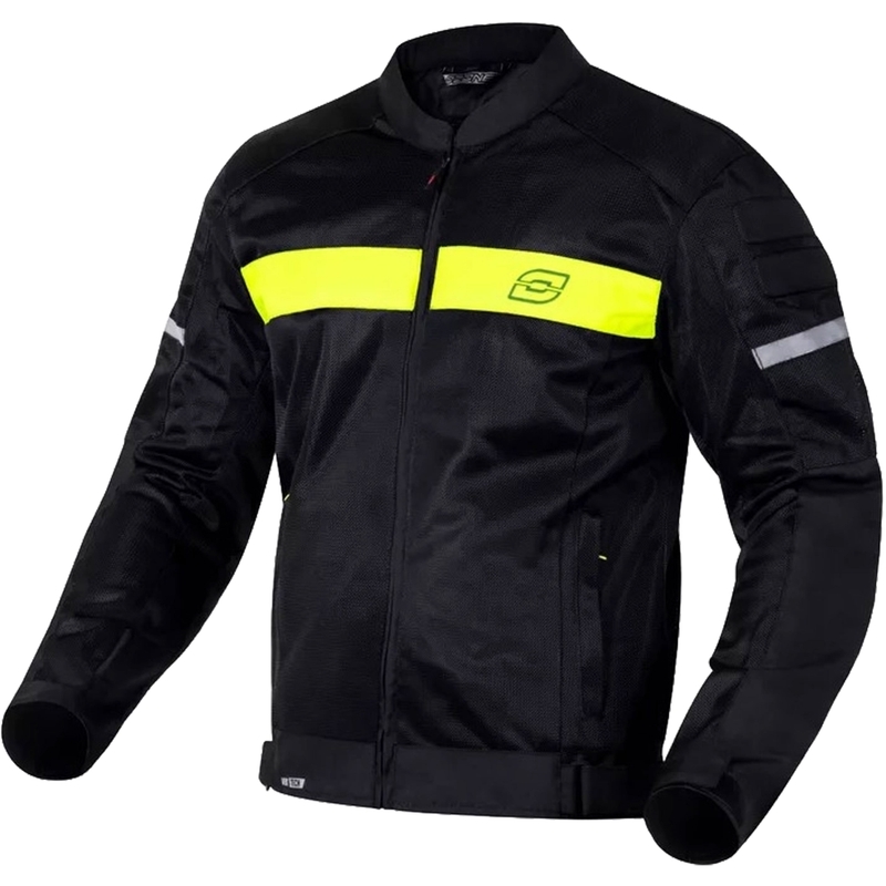 Veste de moto Ozone Dart noir-jaune fluo