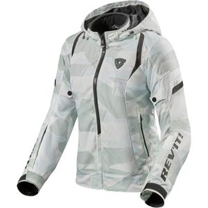 Veste de moto Revit Flare 2 pour femmes, gris et blanc