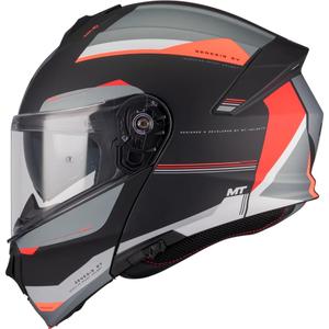 Casque de moto modulable MT Genesis SV Raccoon B5 noir-rouge