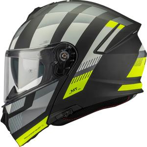 Casque de moto modulable MT Genesis SV Stroke B13 noir mat-gris-jaune fluo