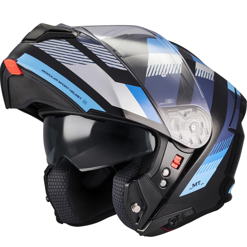 Casque de moto modulable MT Genesis SV Stroke B7 noir-bleu