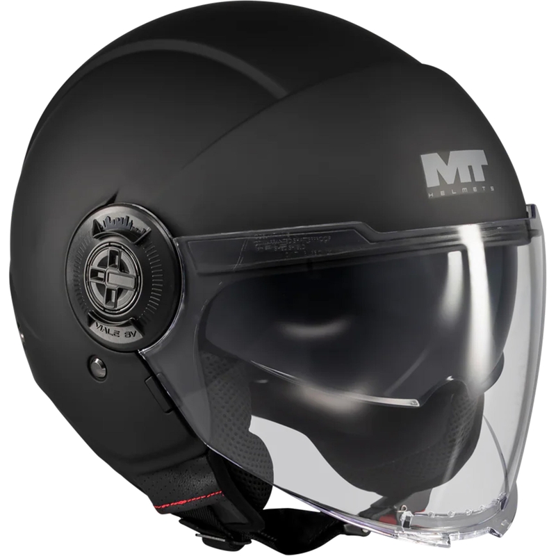 Casque de moto jet MT Viale SV S Pure A1 noir mat