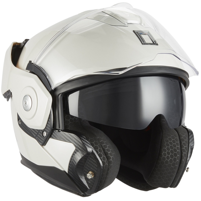 Casque de moto modulable NOX PREMIUM Spinner blanc