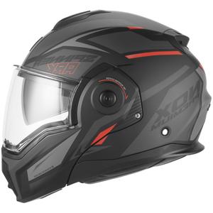 Casque de moto modulable NOX PREMIUM Spinner Ark noir mat-rouge