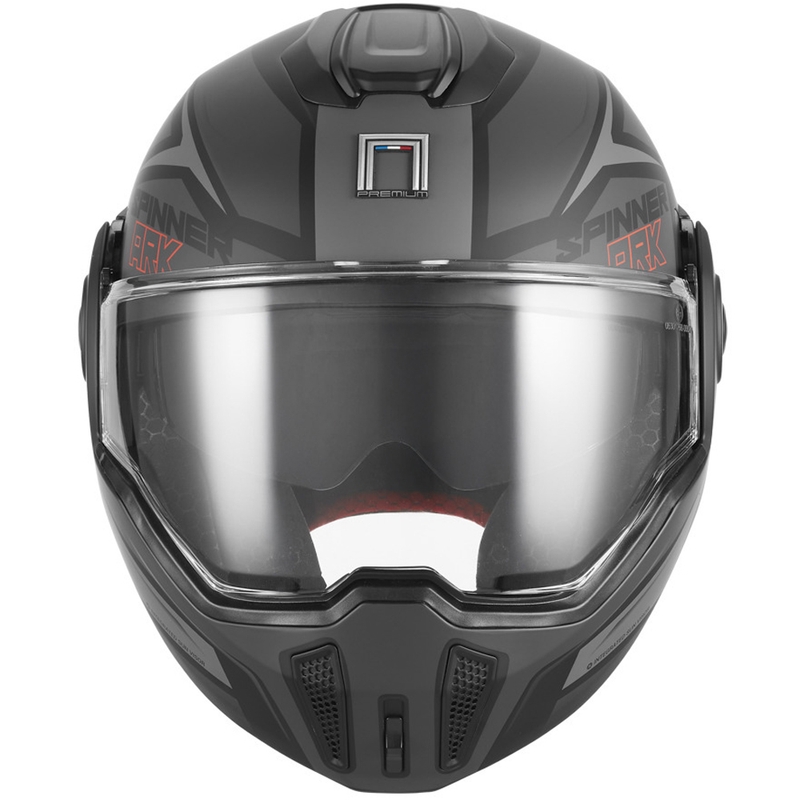 Casque de moto modulable NOX PREMIUM Spinner Ark noir mat-rouge