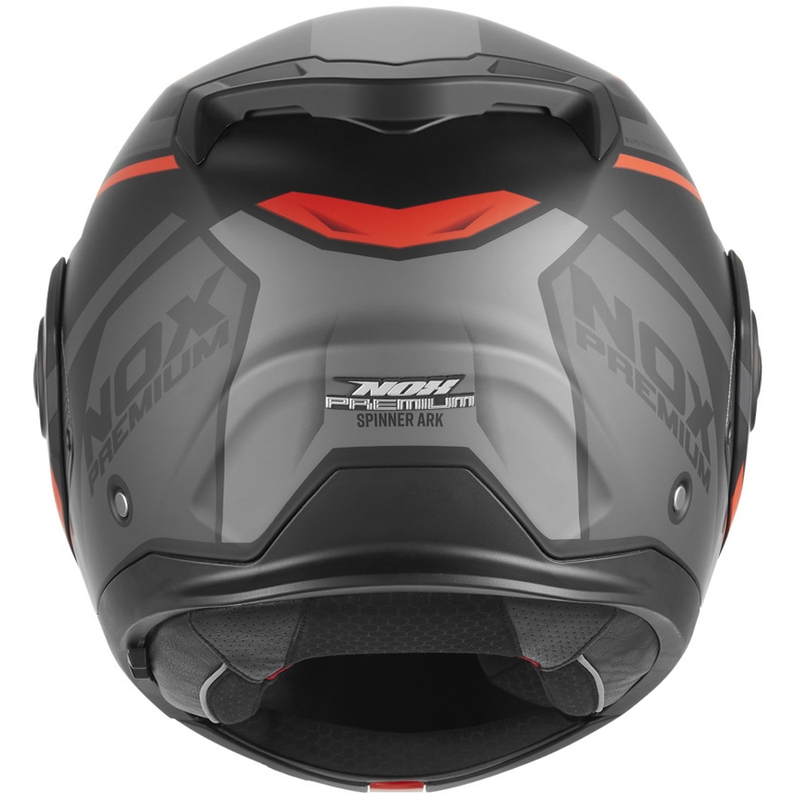 Casque de moto modulable NOX PREMIUM Spinner Ark noir mat-rouge