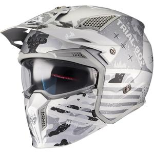 Casque de moto modulable MT Streetfighter SV S Belic A2 blanc-gris mat