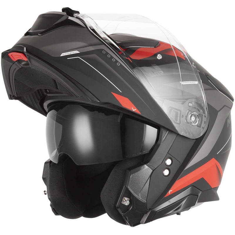Casque de moto modulable NOX N967 Conquer noir mat-rouge
