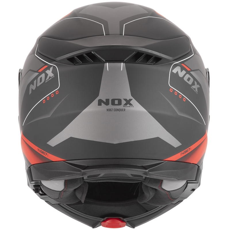 Casque de moto modulable NOX N967 Conquer noir mat-rouge