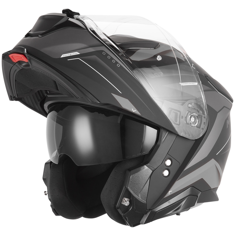 Casque de moto modulable NOX N967 Conquer noir mat-argent