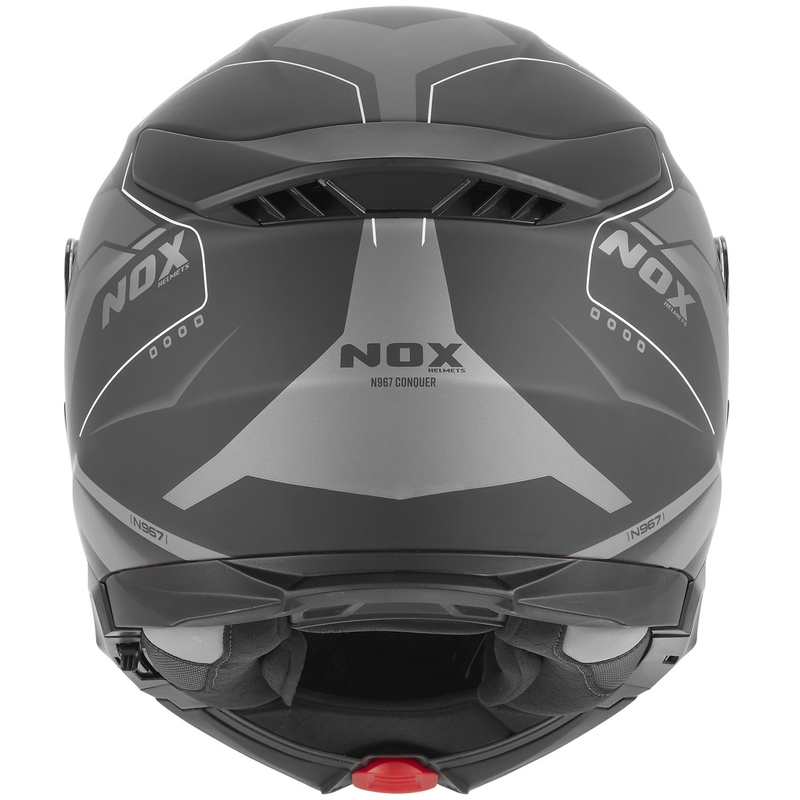 Casque de moto modulable NOX N967 Conquer noir mat-argent