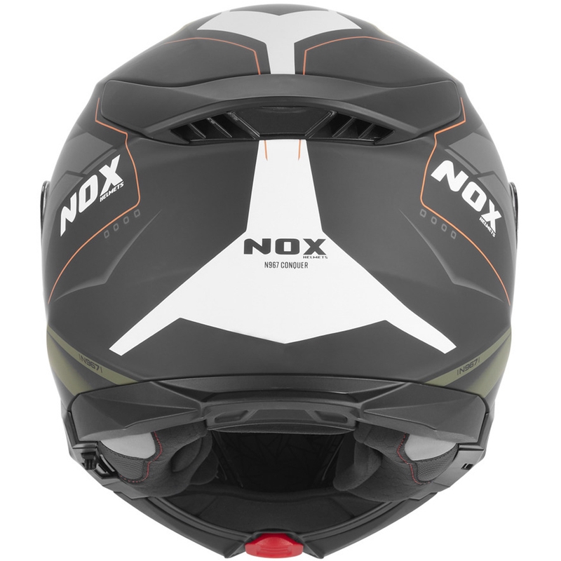 Casque de moto modulable NOX N967 Conquer noir mat-kaki-orange