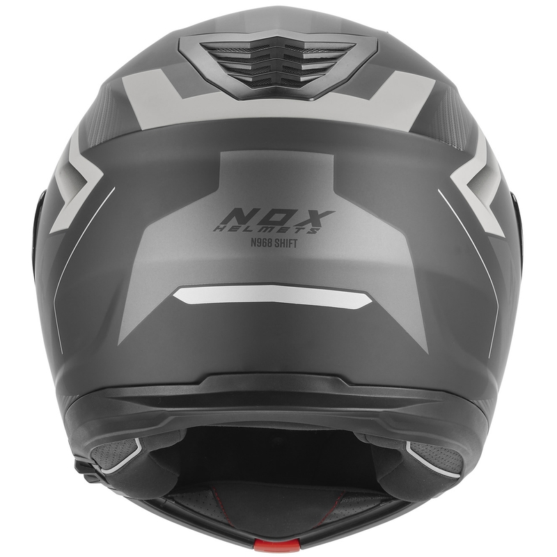 Casque de moto modulable NOX N968 Shift noir mat-argent