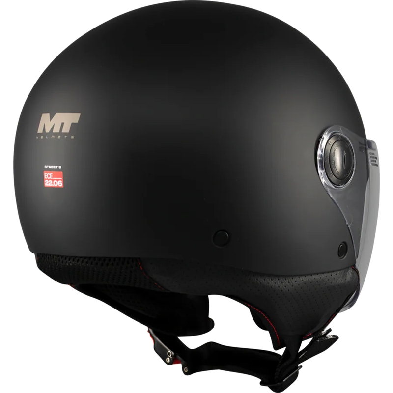 Casque de moto jet MT Street S Pure A1 noir mat