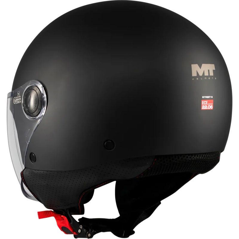 Casque de moto jet MT Street S Pure A1 noir mat