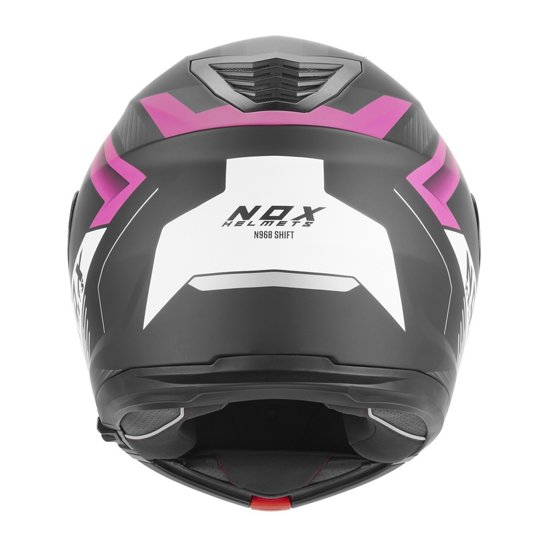 Casque de moto modulable NOX N968 Shift noir mat-blanc-rose