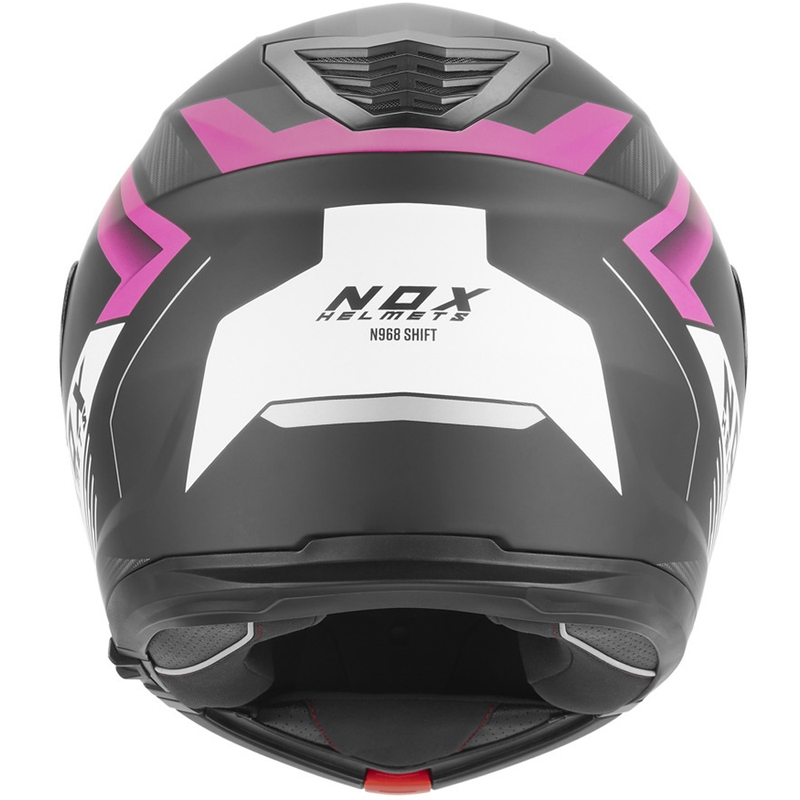 Casque de moto modulable NOX N968 Shift noir mat-blanc-rose
