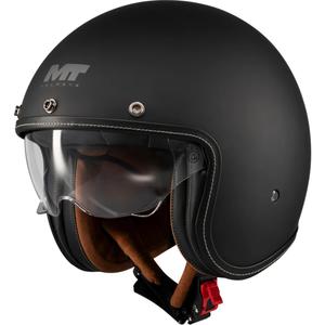Casque de moto ouvert MT Lemans 2 SV S Pure A1 noir mat