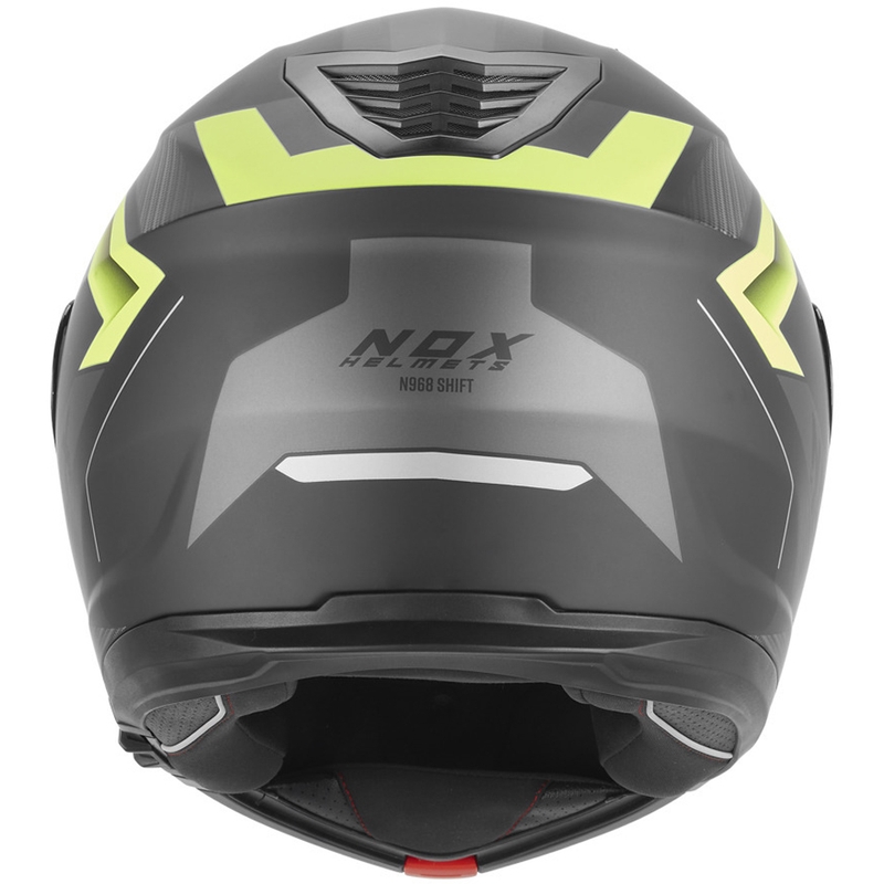 Casque de moto modulable NOX N968 Shift noir mat-jaune fluo