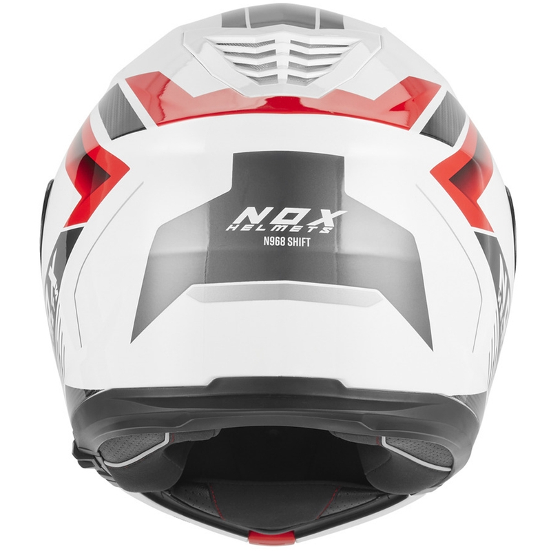 Casque de moto modulable NOX N968 Shift blanc-rouge