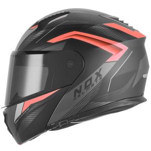 Casque de moto modulable NOX N968 Shift noir mat-rouge