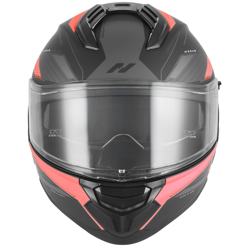 Casque intégral de moto NOX N304-S REVO noir mat-rouge
