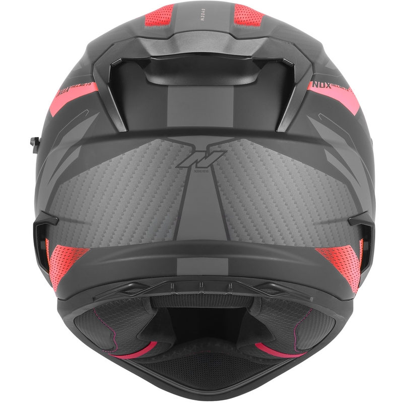 Casque intégral de moto NOX N304-S REVO noir mat-rouge