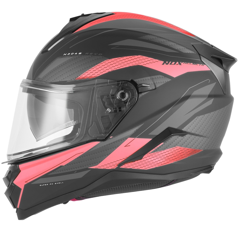 Casque intégral de moto NOX N304-S REVO noir mat-rouge