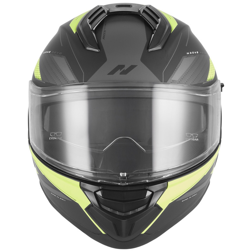 Casque intégral de moto NOX N304-S REVO noir mat-jaune fluo