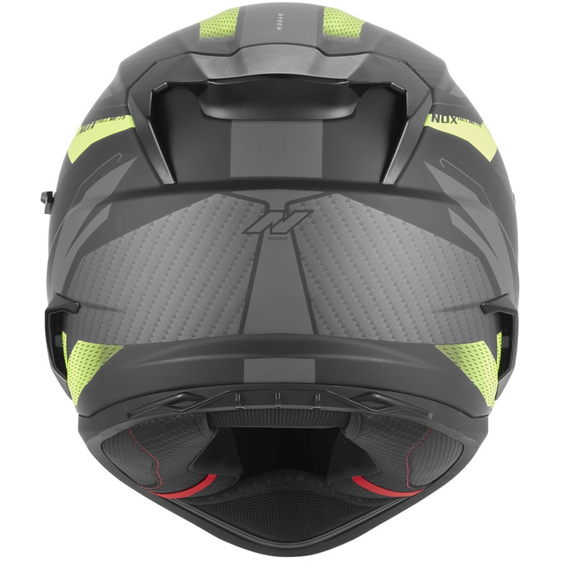 Casque intégral de moto NOX N304-S REVO noir mat-jaune fluo