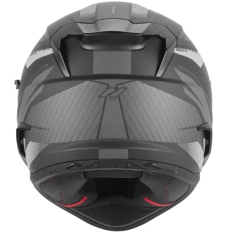Casque intégral de moto NOX N304-S REVO noir mat-argent