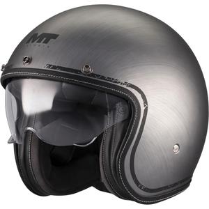 Casque de moto ouvert MT Lemans 2 SV S Brushed A2 gris mat