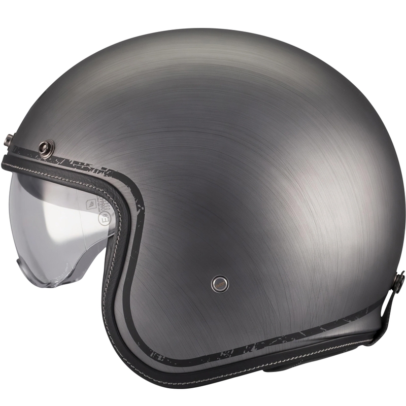Casque de moto jet MT Lemans 2 SV S Brushed A2 gris mat