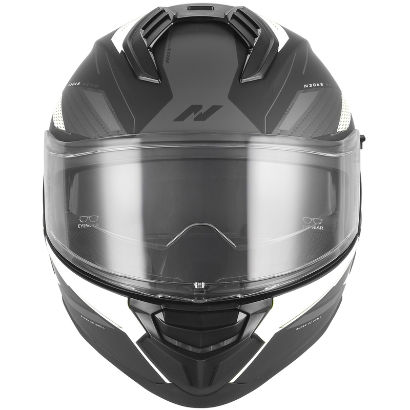 Casque intégral de moto NOX N304-S REVO noir mat et blanc