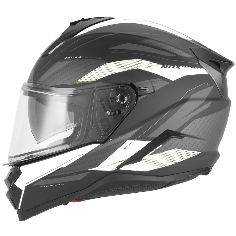 Casque intégral de moto NOX N304-S REVO noir mat et blanc