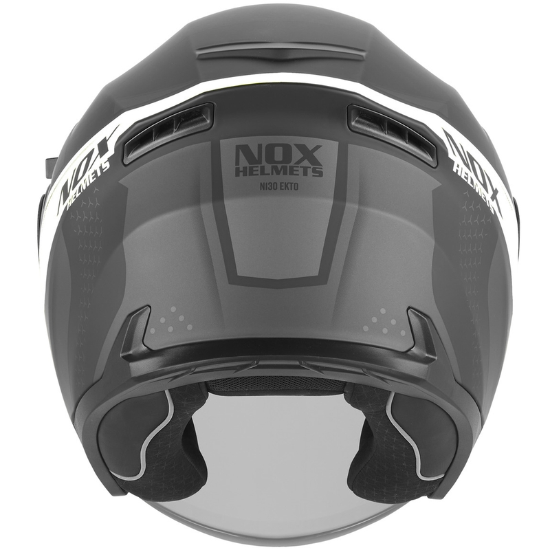 Casque de moto jet NOX N130 EKTO noir mat et blanc