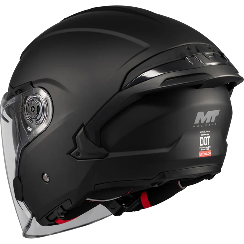 Casque de moto jet MT Cosmo SV Pure A1 noir mat