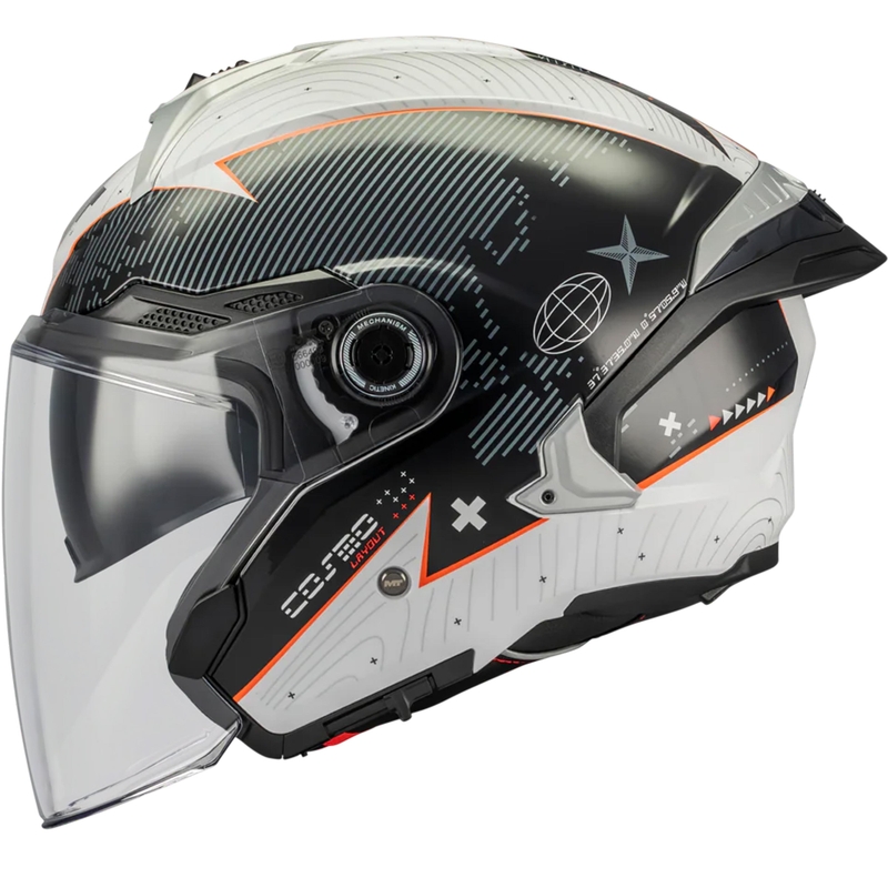 Casque de moto ouvert MT Cosmo SV Layout A1 noir-gris
