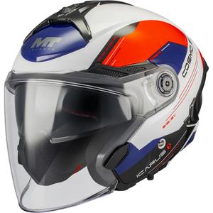 Casque de moto jet MT Cosmo SV Icarus A5 bleu-blanc-rouge