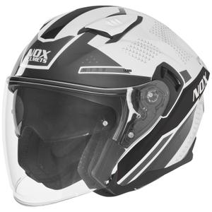 Casque de moto ouvert NOX N130 EKTO blanc-noir