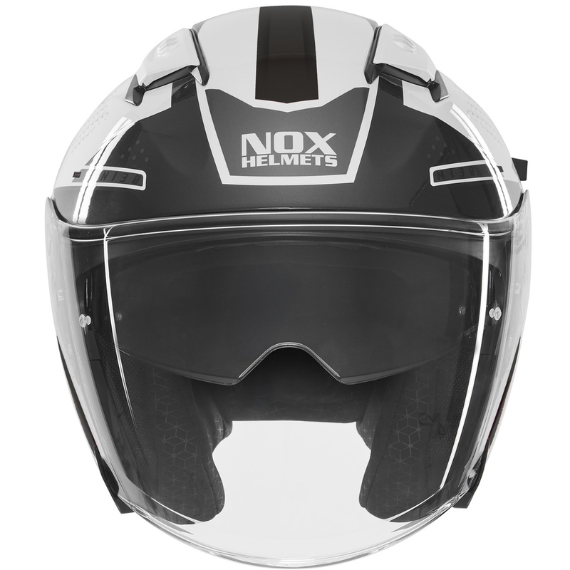 Casque de moto ouvert NOX N130 EKTO blanc-noir