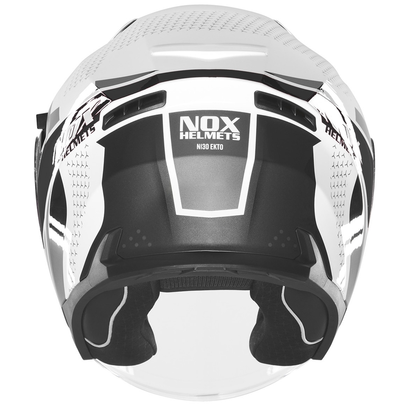 Casque de moto ouvert NOX N130 EKTO blanc-noir