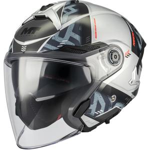 Casque de moto jet MT Cosmo SV Arrow C2 gris-noir