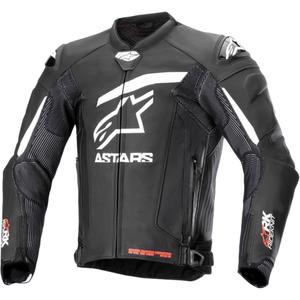 Veste de moto Alpinestars GP Plus R 4 Rideknit en cuir noir et blanc