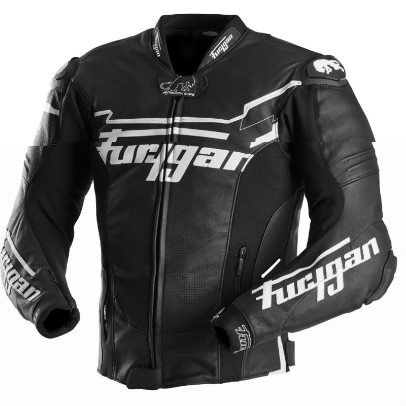 Veste moto en cuir Furygan Sirius noir-blanc