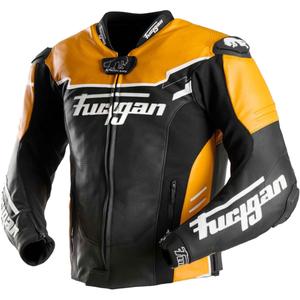 Blouson moto en cuir Furygan Signature 55 noir-jaune