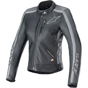 Alpinestars Stella Dyno Veste moto femme en cuir noir et gris