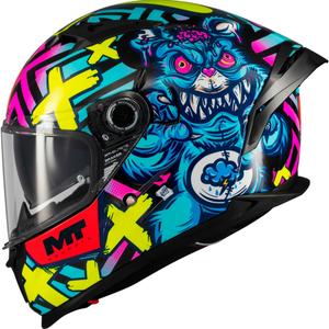 Casque moto intégral MT Braker SV Crazy Teddy multicolore