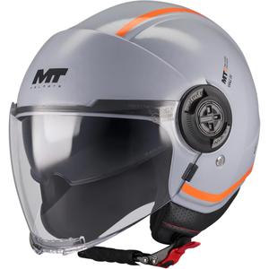 Casque de moto ouvert MT Viale SV S Tasty C4 gris-orange
